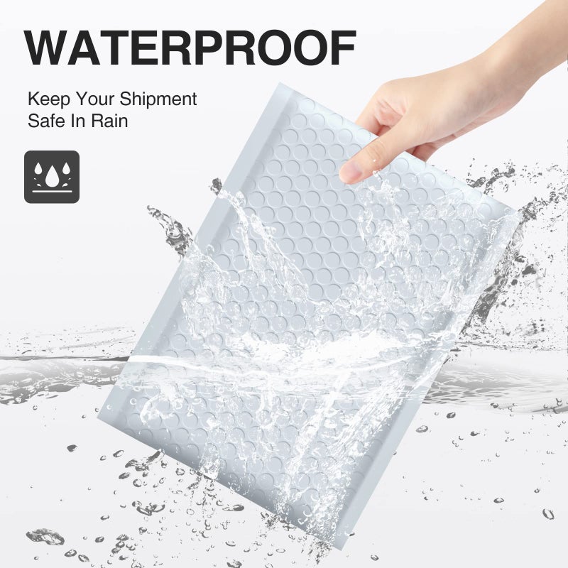 UCGOU Bubble Mailers 8.5x12 Inch 40 Pack Usable Size 8.5x11 Inch White Padded Envelopes Medium Waterproof Packaging Bags for Shipping Self Seal Strong Adhesive Envelopes for Jewelry Makeup Supplies - Image 3